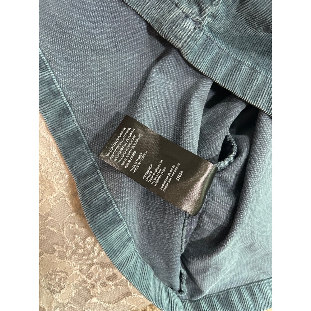 BDG Urban Outfitters Manda Corduroy Mini Dress Blue M Boho Western Retro 80s Y2K - Picture 7 of 9